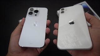 iPhone 14 Pro Vs iPhone 11 Silver Design Comparation