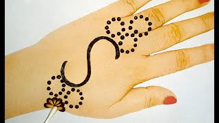 Simple Mehndi Design trick from S letter S अक्षर से मेहँदी बनाना सीखे Mehndi for Beginners