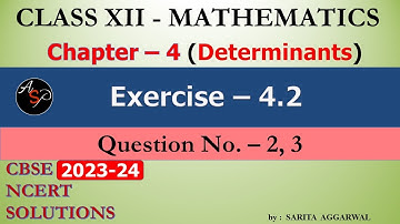 Class 12 Maths Chapter 4 | Exercise 4.2 Q2, Q3 | Determinants | CBSE NCERT Solutions