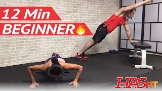 12 Min Beginner HIIT Workout without Equipment at Home - Easy Beginners Workout Routine Exercises screenshot 1