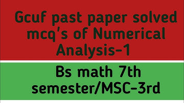 Gcuf past paper solved mcq