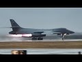 B-1 Bombers Takeoff With Afterburners Glowing • The Bone