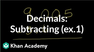 Subtracting decimals example 1 | Decimals | Pre-Algebra | Khan Academy