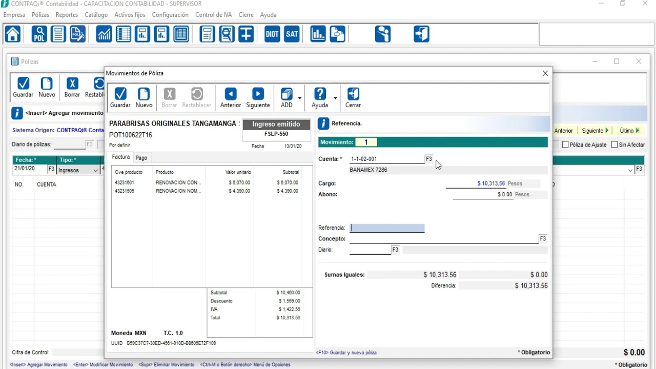 Captura de Póliza de Ingresos en Contpaqi Contabilidad - YouTube