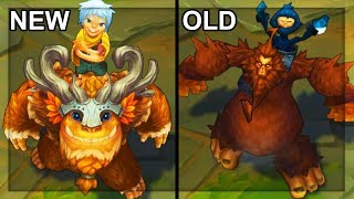 All Nunu Skins NEW and OLD Texture Comparison Rework 2018 (League of Legends)