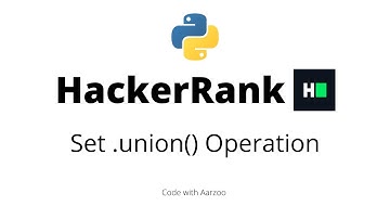 Set .union() Operation  || HackerRank Solution