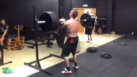 Front squat w. three second pause in bottom position: 115 x 5 reps by Björgvin Karl Gudmundsson