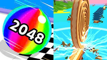 Ball Run 2048 vs Spiral Roll - All Levels Android,ios Gameplay Mobile.ep3