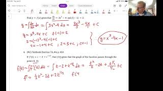 Math Analysis HL Unit 12 Video 4: Indefinite integrals practice problems 1 - 8 (Chapter 7.1A)