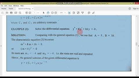 Solution of Homogeneous differential equation when roots are real and repeated//ODE//M.Adnan Anwar