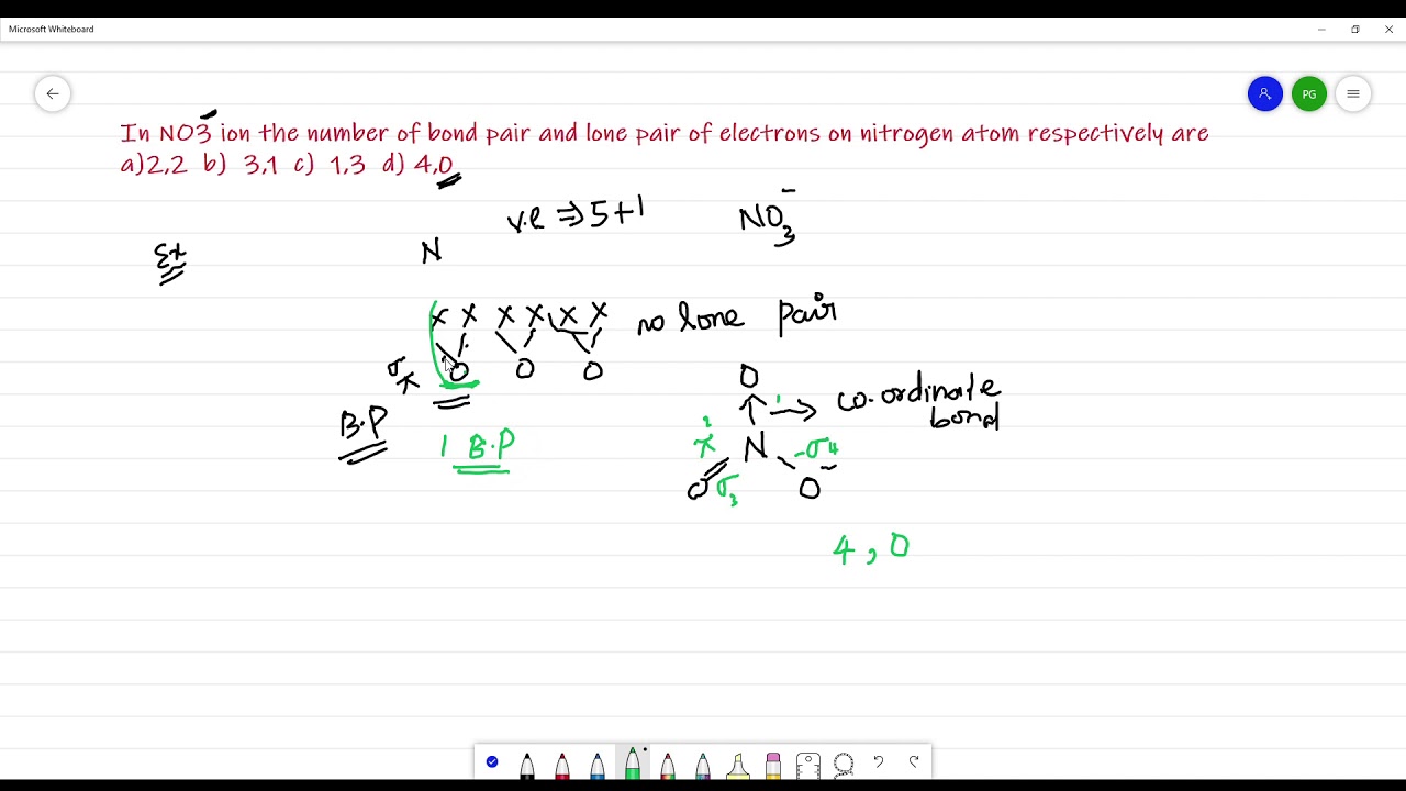 Bond pair and lone pair in NO3 - ion - YouTube