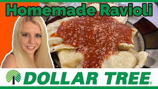 Homemade Ravioli Using Dollar Tree Ingredients | Dollar Store Meal | No Pasta Machine