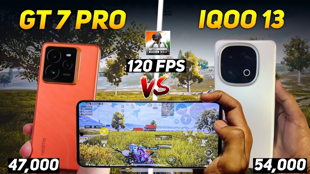 IQOO 13 VS REALME GT 7 PRO 🔥 PUBG BGMI TEST 120 FPS | BEST GAMING PHONE ...