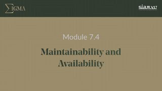 7.4 - Maintainability and Availability Net Worth