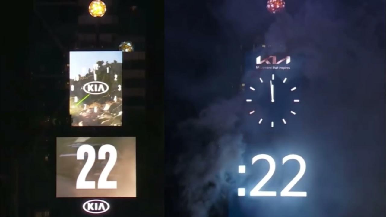 Times Square Kia Countdown 2021 VS 2022 New Years Eve Countdown Cam YouTube