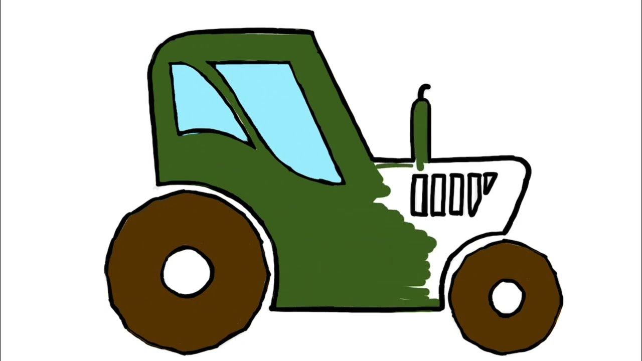 How to draw Tractor for kids and toddlers.Drawing ,colouring,Painting