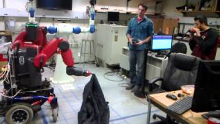 Baxter on wheels retrieving jacket
