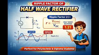 Ripple Factor of Half Wave Rectifier | Formula &amp; Derivation |Analog Electronics |Polytechnic/Diploma