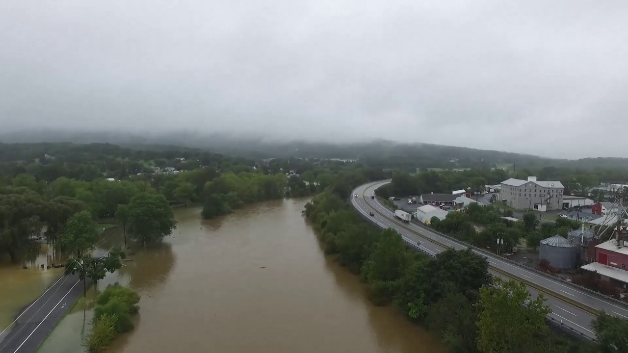 Flooding of Bedford PA from Drone YouTube