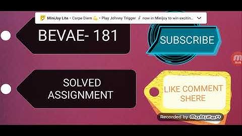BEVAE 181 INGOU SOLVED ASSIGNMENT 2019-20