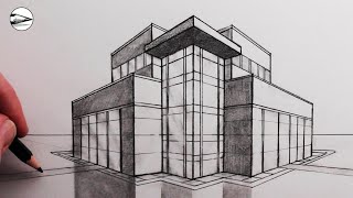 How to Draw a Modern House using TwoPoint Perspective
