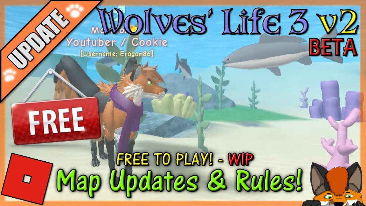 Roblox Wolves Life 3 V2 Beta Free Map Updates Rules 32 Hd Youtube - roblox wolves life 3 v2 beta wings 2 hd youtube