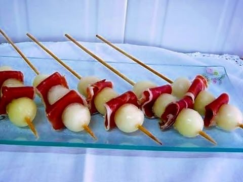 BROCHETA DE😋 BOLITAS DE MELON CON JAMON😋 - YouTube