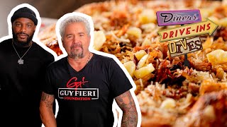 Guy Fieri + Marcel Reece Eat Killer BBQ Pizza in AZ | Diners, DriveIns and Dives | Food Network