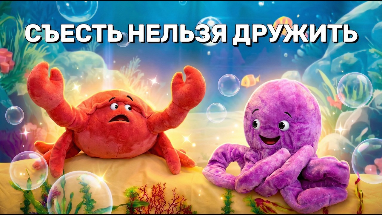 Съесть нельзя дружить 🐙🦀Подводная сказка о первом впечатлении  и настоящем понимании