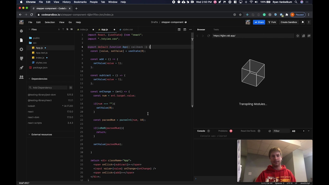 Quick React Components - 1 input spinner