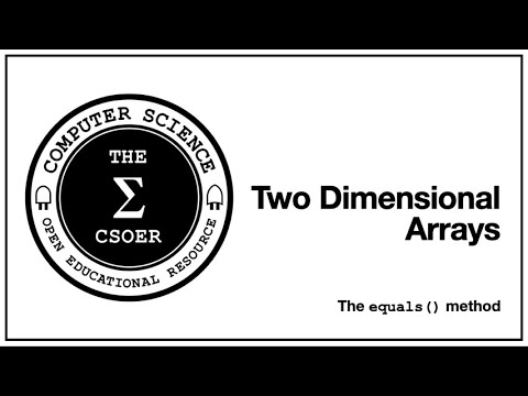 Two Dimensional Array   equals