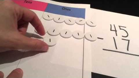 Subtracting with place value disks