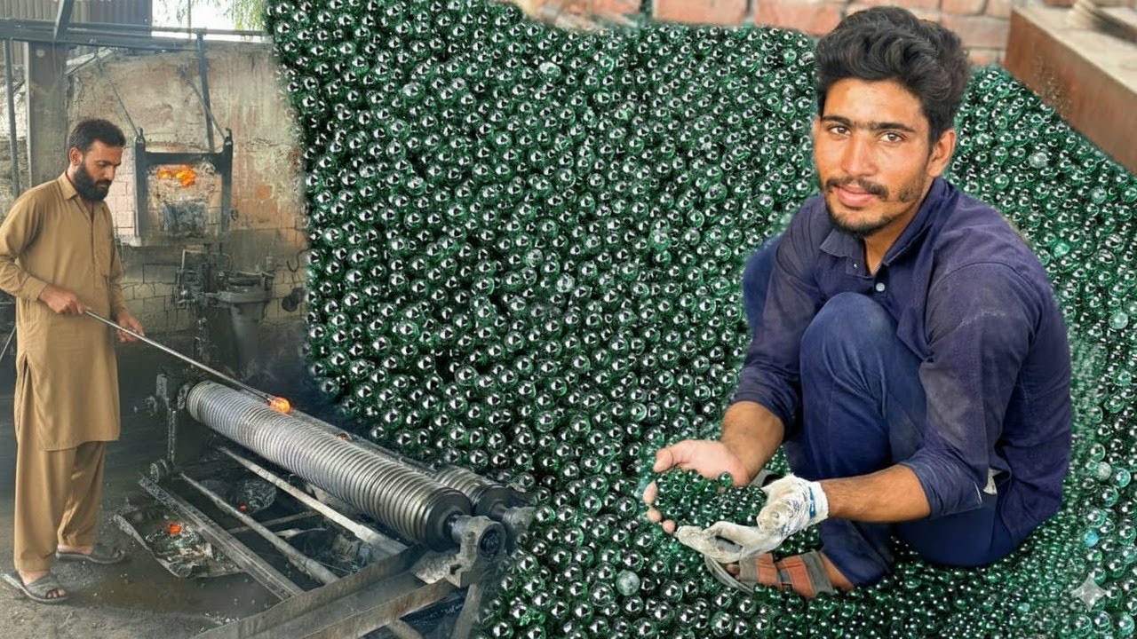 From Broken Glass to Beautiful Glass Marbles | Recycling Process of Waste Glass Scrap
