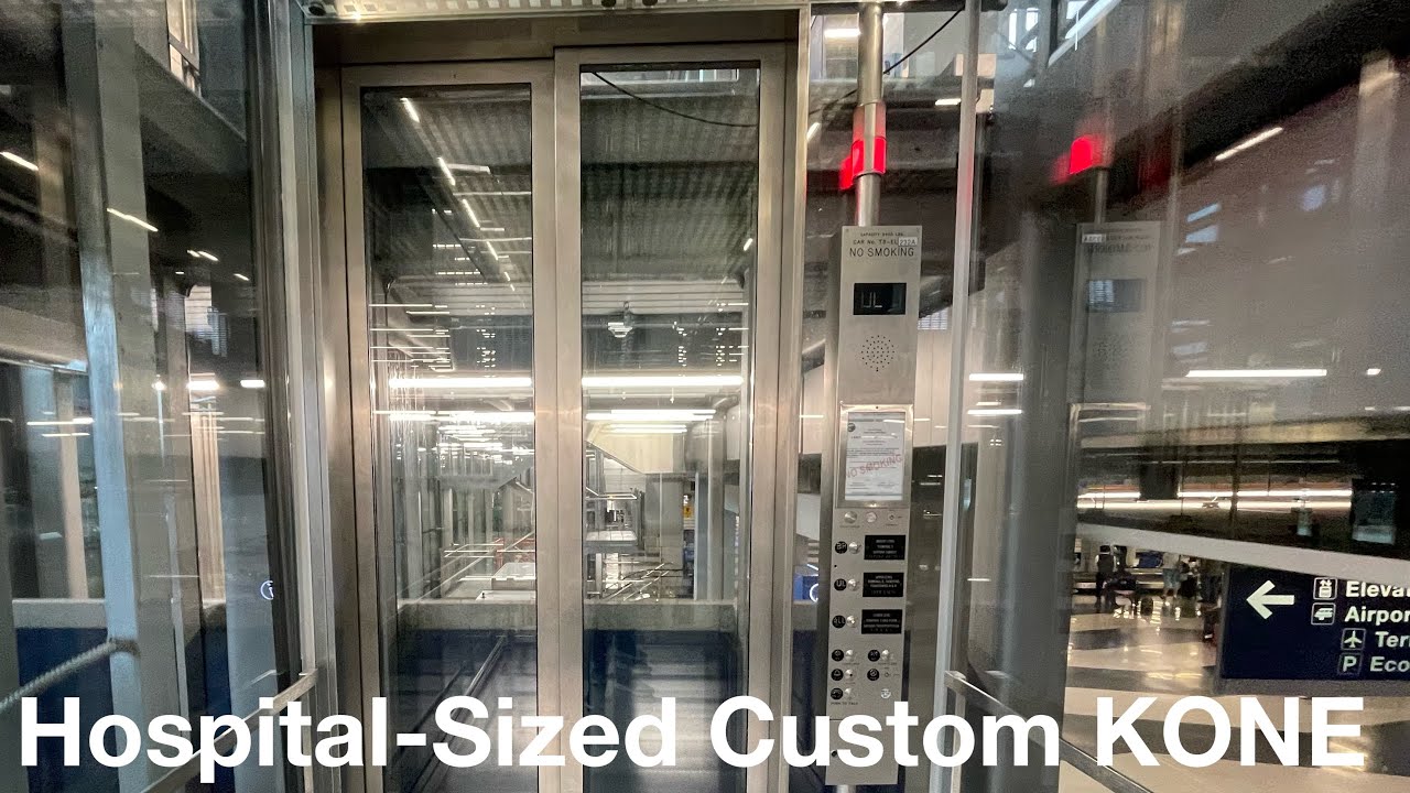 (EPIC MOTOR) KONE Hydraulic Glass Elevators #3 @ Chicago O'Hare Airport Terminal 3 in Chicago, IL