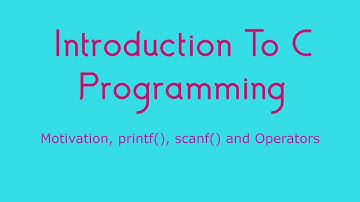Introduction to C programming language
