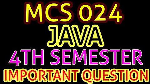 Mcs 024 Java Important Question | Object Oriented Technology | Ignou 4th Semester