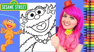 Coloring Zoe Sesame Street Coloring Page Crayola Crayons | KiMMi THE CLOWN