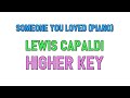 Someone You Loved (Piano) (higher key KARAOKE  4) - Lewis Capaldi | for lyrics / song covers