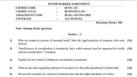 BCOC-133 BBA Solved Assignment Valid 2025 | IGNOU BBA 2nd Semester Solution January 2k25 Video