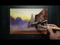 How to paint cityscape in watercolor painting