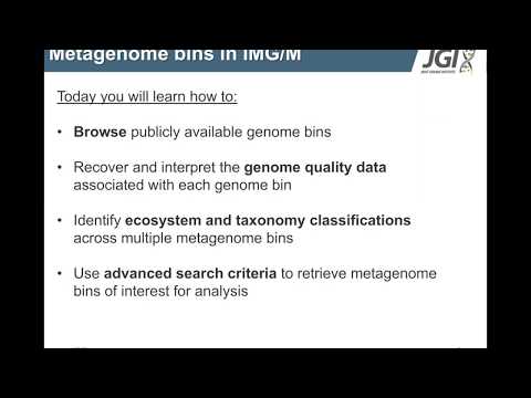 IMG Webinar: Metagenome Bins