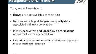IMG Webinar: Metagenome Bins