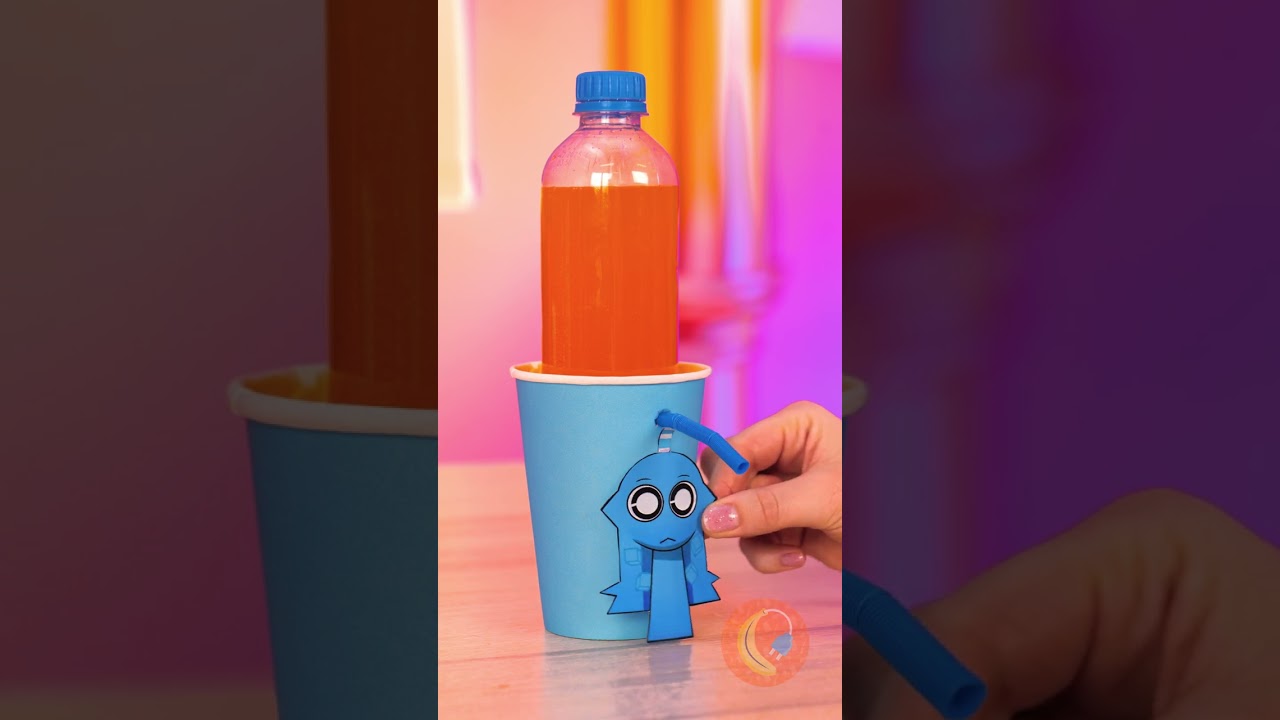 DIY Aqua Sprunki Water Dispenser 💦✨ Paper Cup Craft & Fun Recycling!