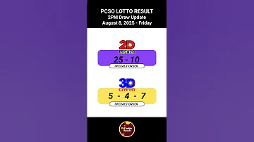PCSO 2D 3D Lotto Results Today 2PM Draw Of August 8 2025 
