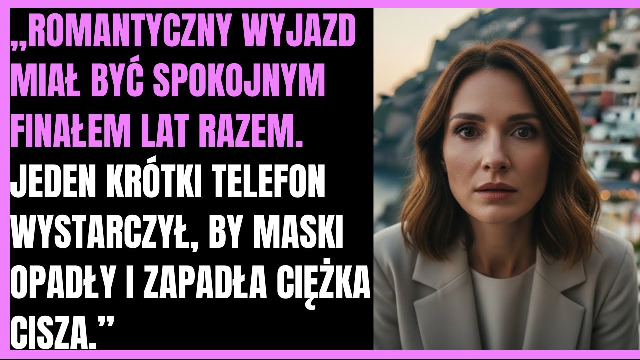 Stałam na tarasie w Positano, ściskając paszporty, a mój mąż rozmawiał przez telefon kilka kroków dalej. Myślał, że wiatr zagłuszy jego słowa, ale usłyszałam każde: „Nie martw się, to tylko stara...