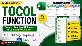 TOCOL Function in Excel Explained | Convert Multiple Columns into One Column
