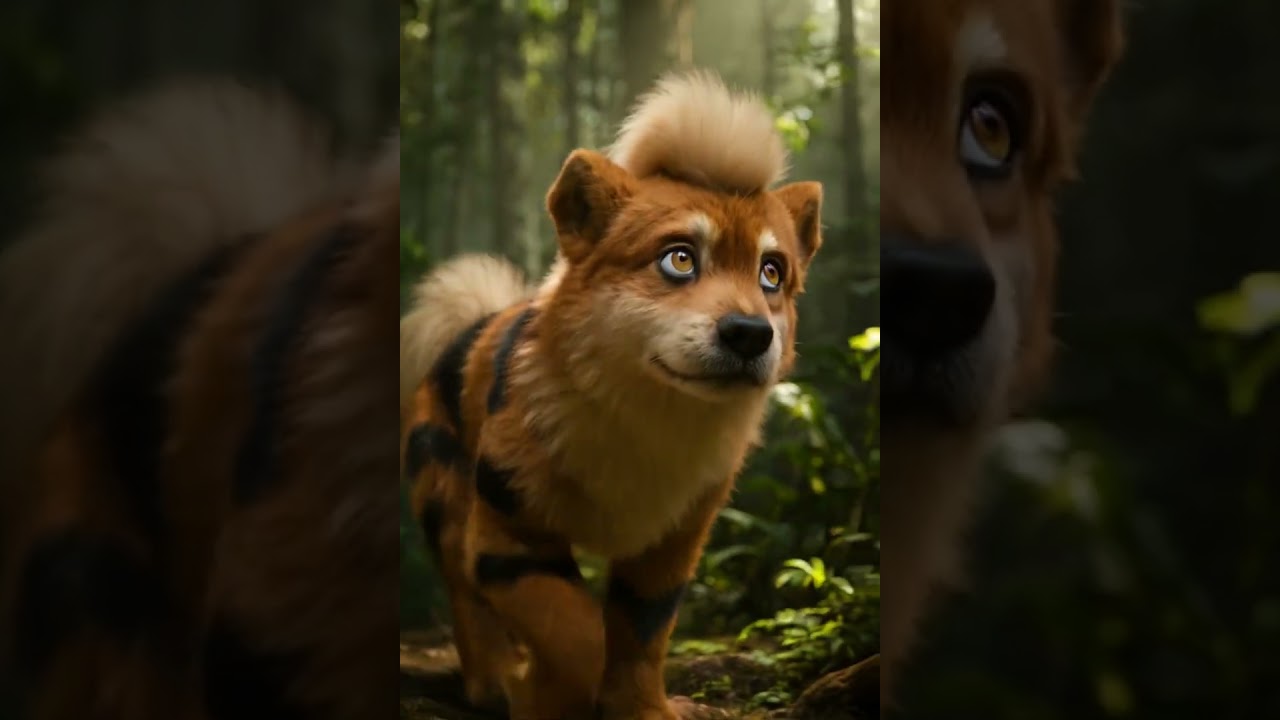 Wild Pokemon Growlithe in the Wild 