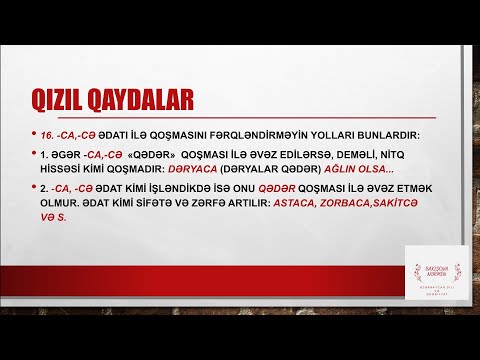 Qızıl qaydalar 1 | Azərbaycan dili