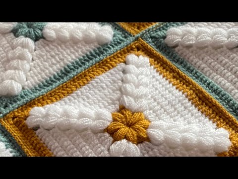Popcorn motif sık iğne yöntemiyle birleştirme, baby crochet - YouTube