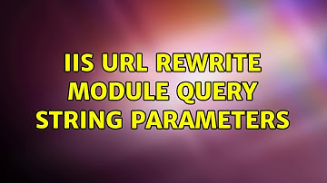 IIS URL Rewrite Module Query String Parameters